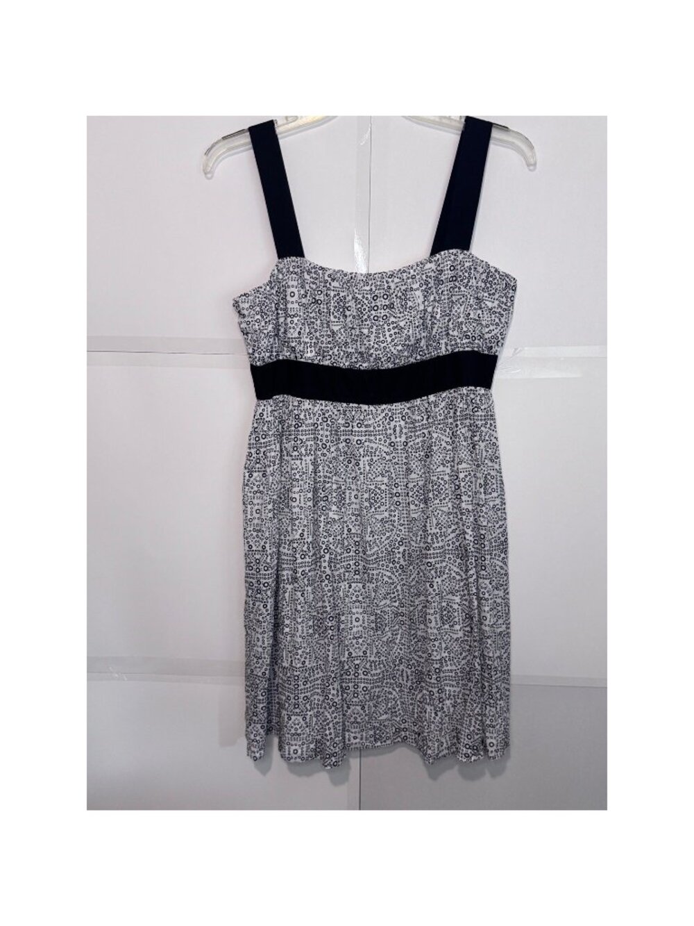 New York & Company White and Black Sun Dress Size 12